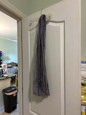 Lightweight Gunmetal Gray Crinkle Scarf Wrap